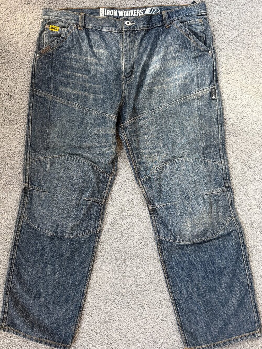 Bilt Iron Workers 0398 Steel Motorcycle Riding Jeans Blue Denim Men’s 42 Regular